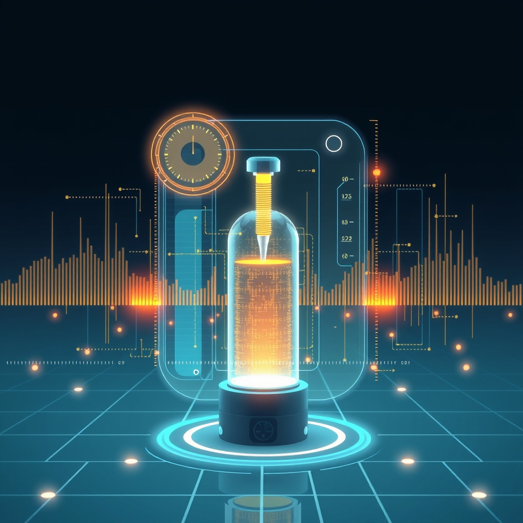 Ilustrasi konseptual teknologi analisis metabolisme dan data kesehatan digital