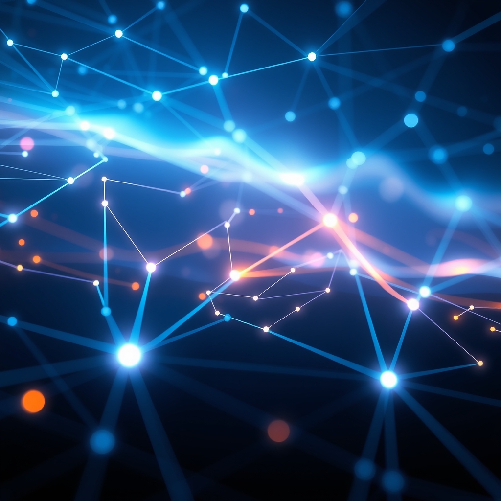 Visualisasi abstrak analisis teknologi forensik dan data bioarkeologi